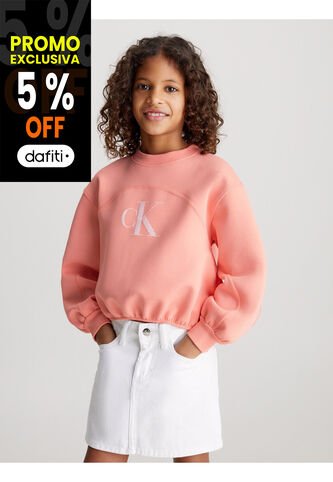 Suéter Rosado Boxy Con Monograma Para Niña Calvin Klein Calvin Klein