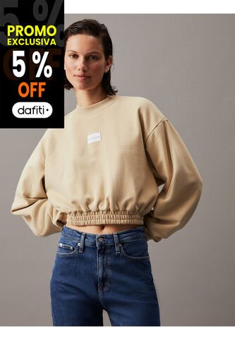 Saco Beige Cropped De Felpa De Algodón Calvin Klein Calvin Klein