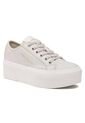 Tenis Beige Con Plataforma Y Acabado De Perla Calvin Klein de Calvin Klein