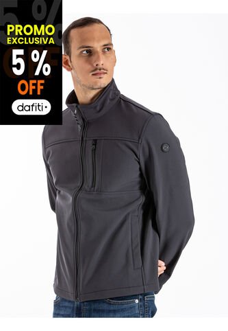 Chaqueta Gris Rompeviento Suave Con Cremallera Calvin Klein Calvin Klein
