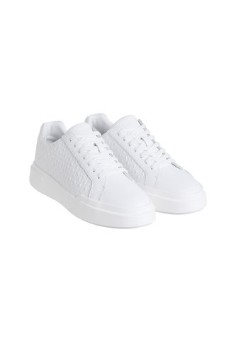 Tenis Blanco Con Suela Gruesa Y Estampado De Monograma En Relieve Calvin Klein Calvin Klein