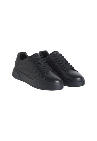 Tenis Negro Con Suela Gruesa Y Estampado De Monograma En Relieve Calvin Klein Calvin Klein