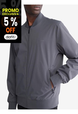 Chaqueta Gris Con Cremallera Y Bolsillos Laterales Calvin Klein Calvin Klein