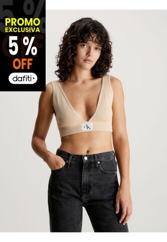 Top Beige De Punto De Algodón Para Mujer Calvin Klein Calvin Klein