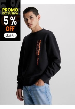 Saco De Felpa Y Algodón Con Logo Hombre Negro Calvin Klein