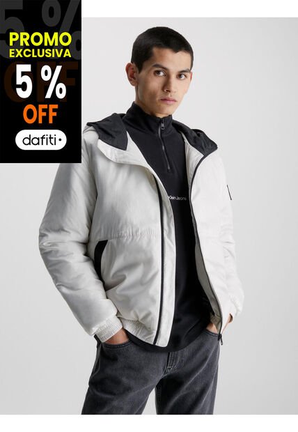 Cortavientos Acolchado En Poliéster Hombre Beige Calvin Klein