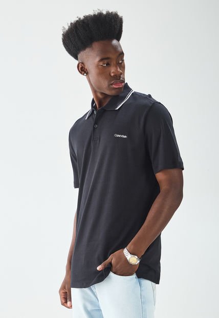 Polo Negro-Blanco Calvin Klein