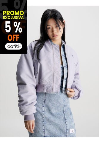 Chaqueta Morada Bomber Ligeramente Acolchada Para Mujer Calvin Klein Calvin Klein