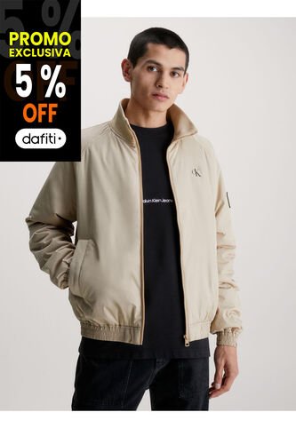 Chaqueta Bomber De Poliéster Hombre Beige Calvin Klein Calvin Klein