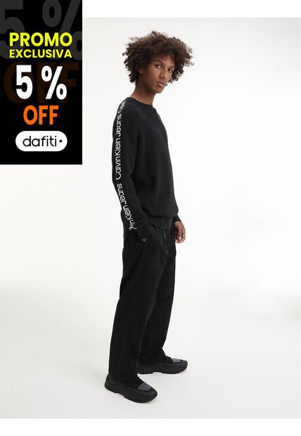 Camiseta Manga Larga Hombre Negro Calvin Klein
