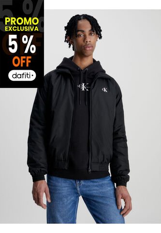 Chaqueta Bomber De Poliéster Hombre Negro Calvin Klein Calvin Klein