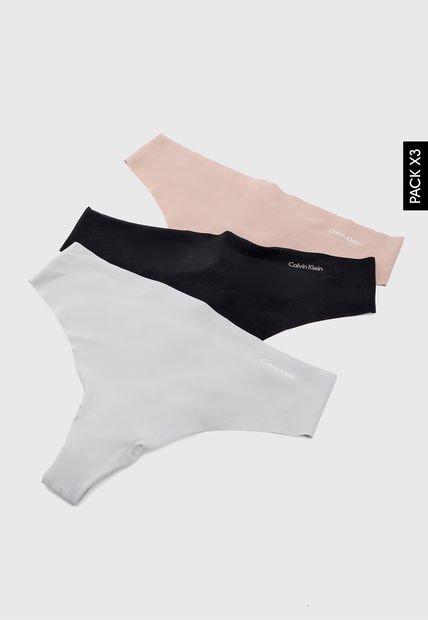 Pantie x3 Gris-Nude-Negro Calvin Klein