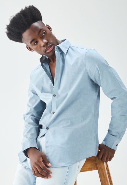Camisa Azul Raf Calvin Klein