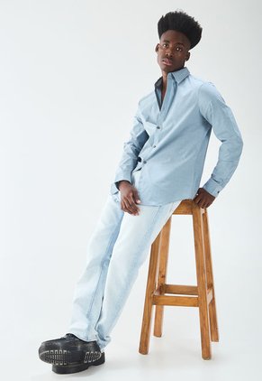 Camisa Azul Raf Calvin Klein