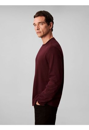 Camiseta Chocolate De Manga Larga De Algodón Premium En Tejido Interlock Calvin Klein