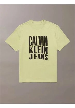 Camiseta Verde Stacked Graphic Crewnec Calvin Klein
