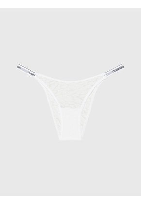Pantie Blanco De Encaje Bikini - Moderrn Logo With Lace Calvin Klein