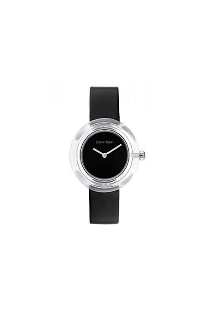 Reloj Para Mujer Calvin Klein Circular Transparent Resin 25200020 Negro