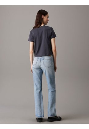 Camiseta Negra Regular Con Logo Institutional Calvin Klein