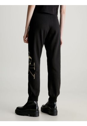 Pantalón Negro De Chándal Con Monograma Calvin Klein