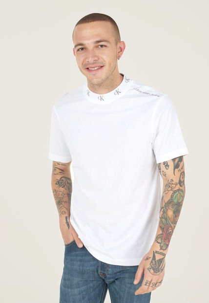 Camiseta Blanco-Gris Calvin Klein