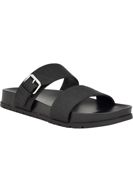 Sandalias Negro Con Monograma Calvin Klein