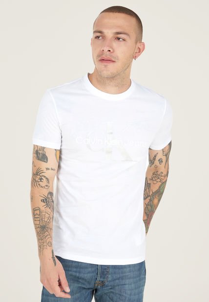 Camiseta Blanco-Plateado Calvin Klein