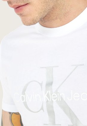 Camiseta Blanco-Plateado Calvin Klein