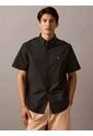 Camisa Negra Oxford Clásica De Manga Corta Calvin Klein de Calvin Klein