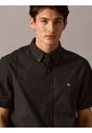 Camisa Negra Oxford Clásica De Manga Corta Calvin Klein de Calvin Klein