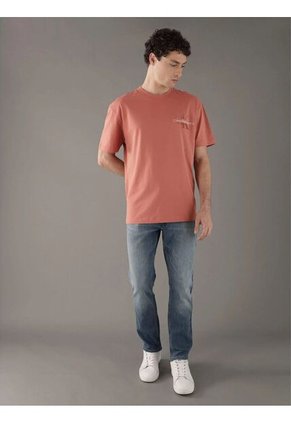 Camiseta Naranja Con Monograma Calvin Klein