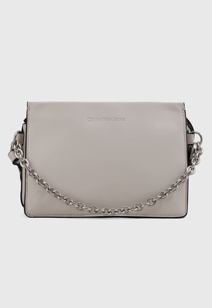 Bolso Manos Libres Marfil-Negro Calvin Klein