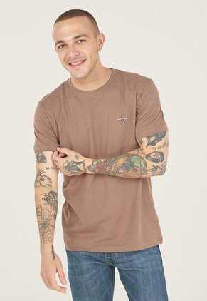 Camiseta x2 Taupe-Blanco Calvin Klein