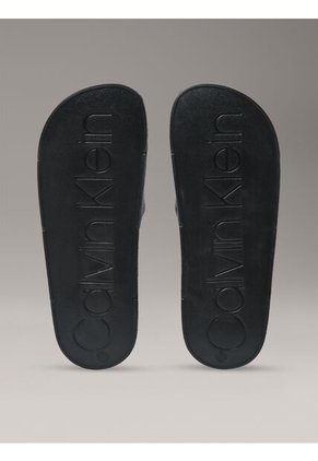 Sandalias Café Con Estampado De Monograma Calvin Klein