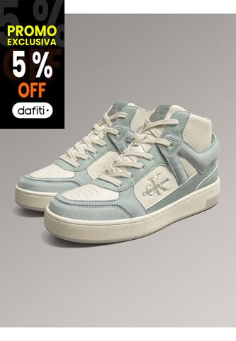 Tenis Multicolor Altos Tipo Basket De Cuero Calvin Klein Calvin Klein