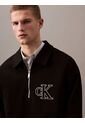 Saco Negro Tejido Con Cremallera Y Cuello Tipo Polo Calvin Klein de Calvin Klein