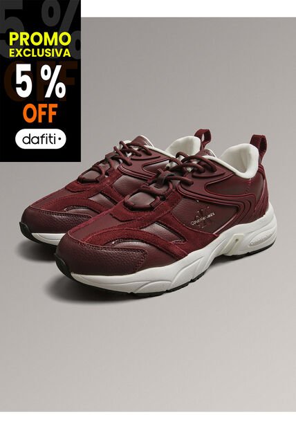 Tenis Rojo Retro Con Monograma Calvin Klein