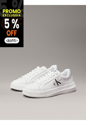 Tenis Blanco Chunky De Cuero Calvin Klein Calvin Klein
