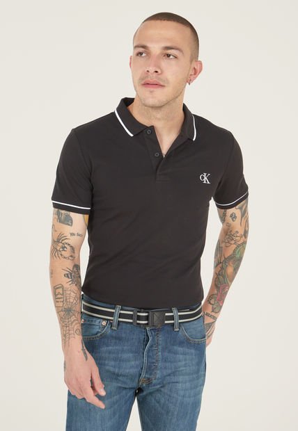 Polo Negro-Blanco Calvin Klein