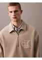 Saco Beige Tejido Con Cremallera Y Cuello Tipo Polo Calvin Klein de Calvin Klein