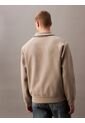 Saco Beige Tejido Con Cremallera Y Cuello Tipo Polo Calvin Klein de Calvin Klein