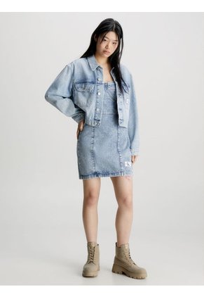 Chaqueta Cropped De Denim Reciclado Mujer Azul Calvin Klein