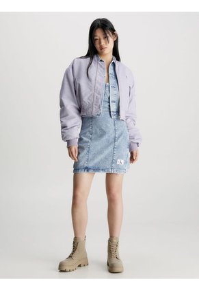 Chaqueta Morada Bomber Ligeramente Acolchada Para Mujer Calvin Klein