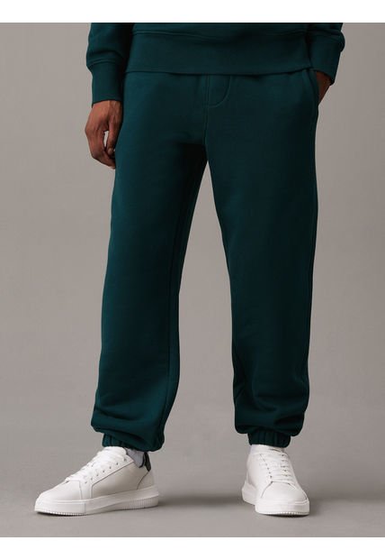 Pantalón Verde De Chándal Recto De Felpa Gruesa Calvin Klein