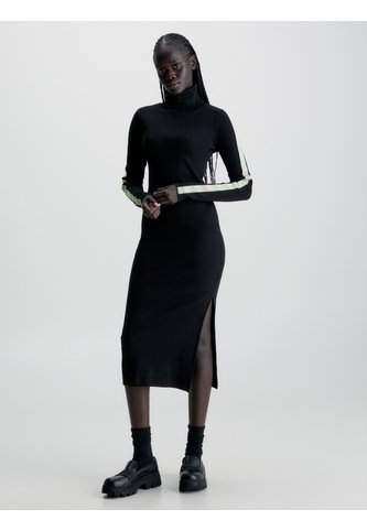 Vestido Negro Largo Slim De Canalé Calvin Klein Calvin Klein