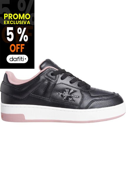 Tenis Negro Basket De Cuero Sintético Calvin Klein