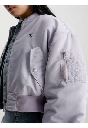 Chaqueta Morada Bomber Ligeramente Acolchada Para Mujer Calvin Klein