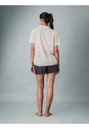 Camisa Beige Beige Manga Corta - Woven Viscosa Calvin Klein