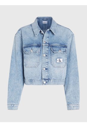 Chaqueta Cropped De Denim Reciclado Mujer Azul Calvin Klein