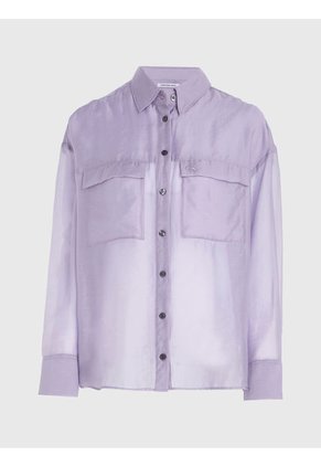 Camisa Utilitaria Holgada Transparente Mujer Morado Calvin Klein